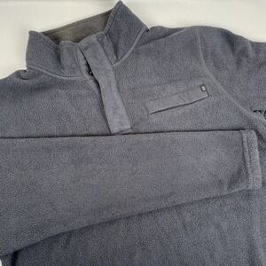 Free Fly Jacket Men's Size Medium Gray Snap Closure Neck Viscose Polyester‎